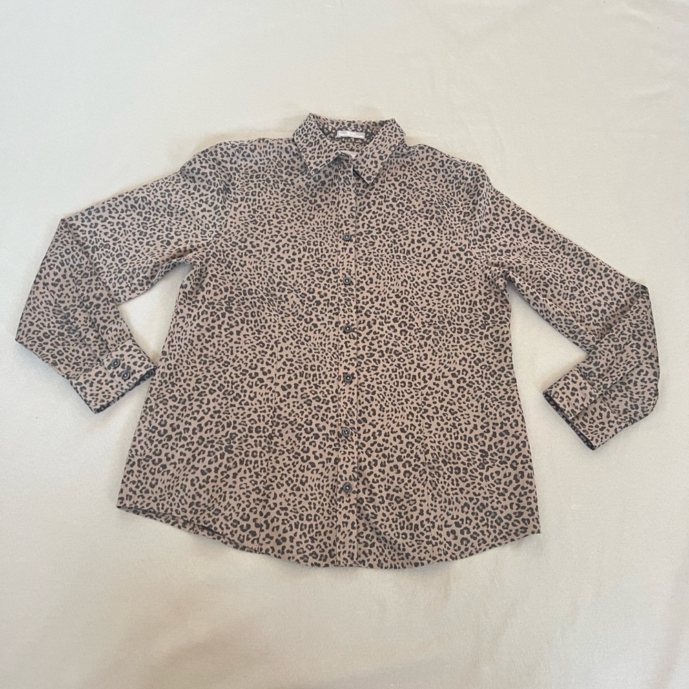 Chicos Animal Print No Iron Effortless Shirt Love Leopard Lisa‎ Size 6 - Picture 3 of 13